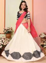 Vichitra Silk White Party Wear Sequins Work Lehenga Choli